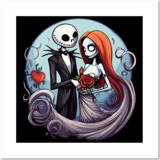 Jack and Sally From The Nightmare Before Christmas Posters and Art